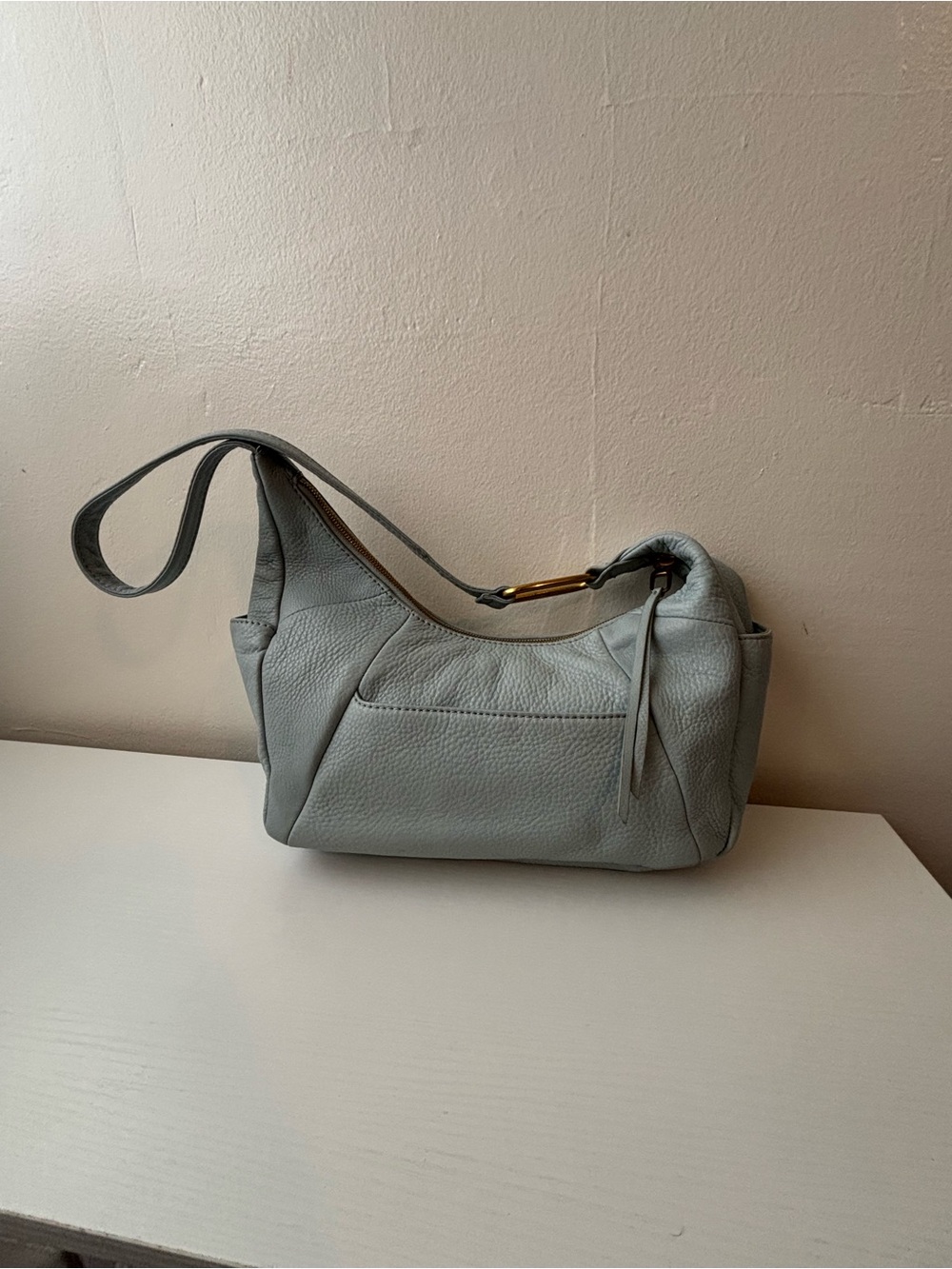 HOBO Fielder Leather Shoulder Bag - Pale Blue Like New